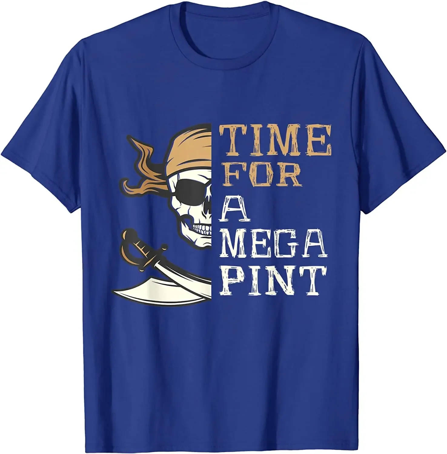 Home Of The Mega Pint Funny Skull T-Shirt Men's 100% Cotton Casual T-shirts Loose Top Size S-3XL