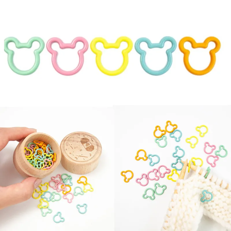 30x Zinc Alloy Bear Shape Stitch Markers Durable Accessories Knitting Supplies for Home