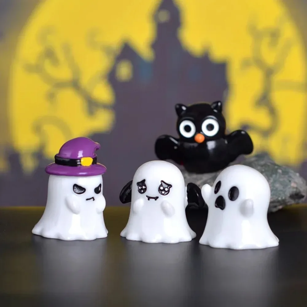 Figurka miniaturowa śliczna kreskówka dyniowy duch ozdoby zewnętrzne mikro dla dekoracje na Halloween biurko do pracy w domu wystroju pokoju — zdjęcie 5