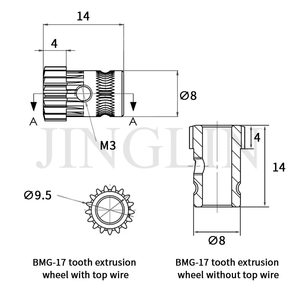 Upgrade Dual-Drive-Getriebe-Extruder-Kit aus gehärtetem Stahl, vernickelt, für Prusa 3D-Drucker MK2/MK2.5/MK3/S Extruder 3D-Druckerteile – Detail 5