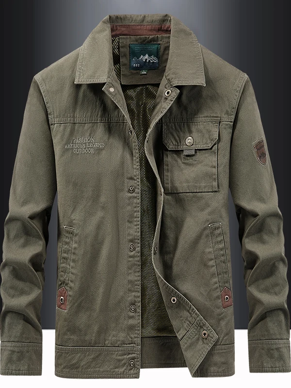 

Pierre Cardin Men's Casual Loose Fit Jaet Autumn Winter Flip Collar Multi ket Outdoor Leisure Workwear Coat for Men