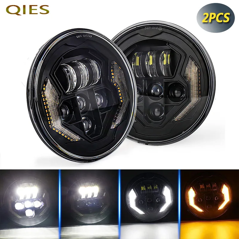 

7 Inch Spot Light For JEEP Wrangler Harley Motorcycle Headlamps Angel Eye Modified Light Work Light Daytime Running Lights 120W