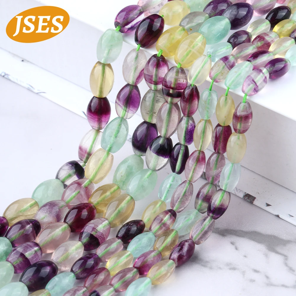 

AA Natural Colorful Lace Fluorite 8*12mm Rice Beads for Jewelry Making Bracelets Necklace DIY Beads Accessorries