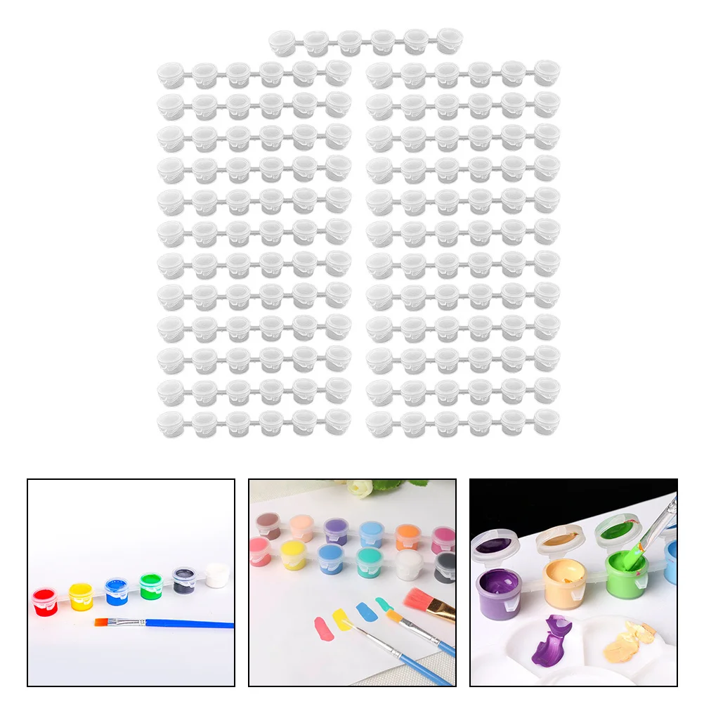 25 pcs Pigment Box Plastic Storage Case For Watercolor Paint Organizer Art Supplies Container Compartments Color Box Pigment