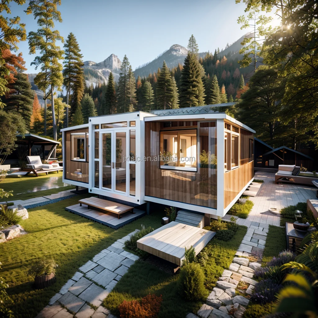 Customized Free Design Luxury Portable Prefab Expandable 20ft 40ft House Foldable Tiny Home For Hotels And Villas Durable Steel
