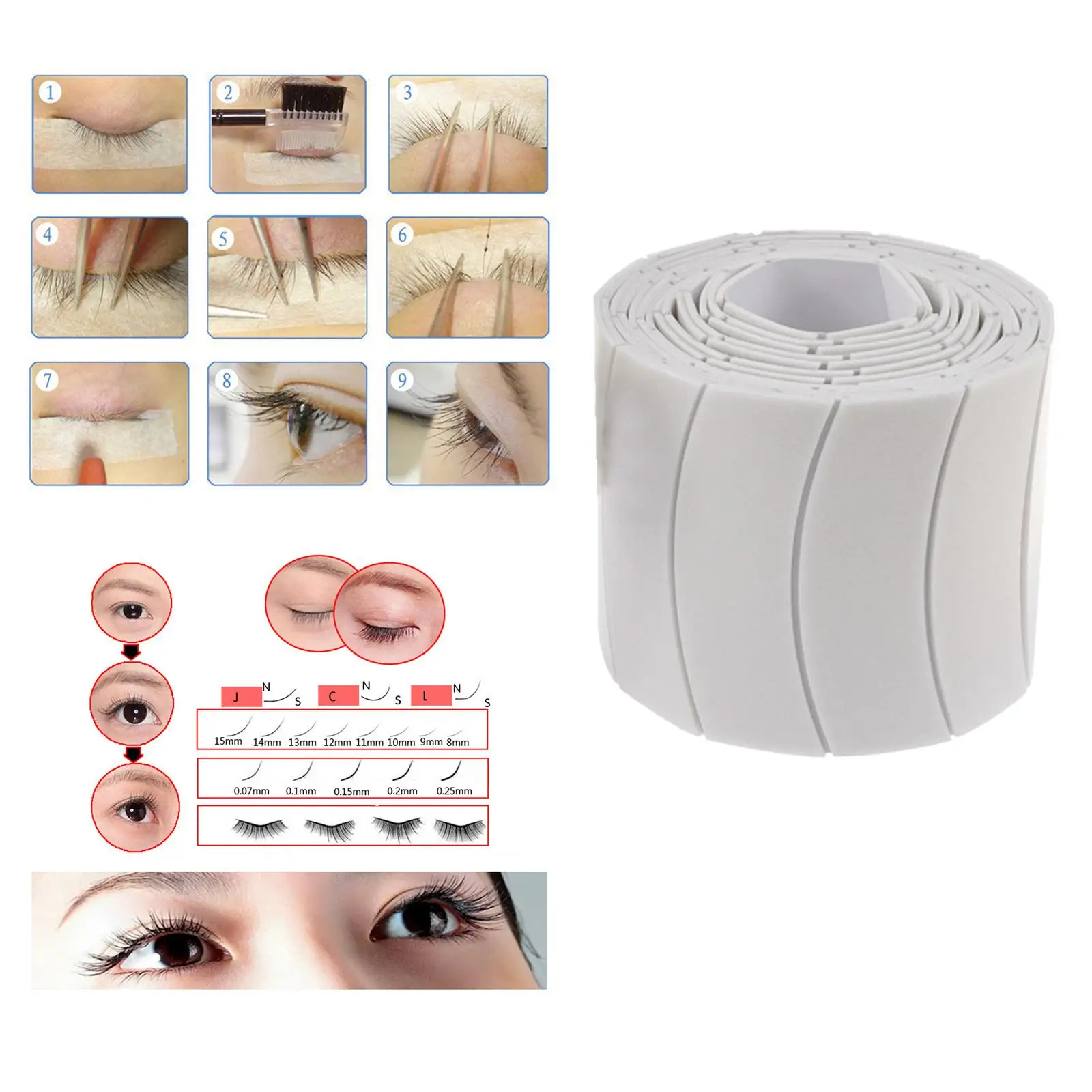 3x 110x Eye Pads for Eyelash Extensions Pre Cut under Eye Pads for Home Use