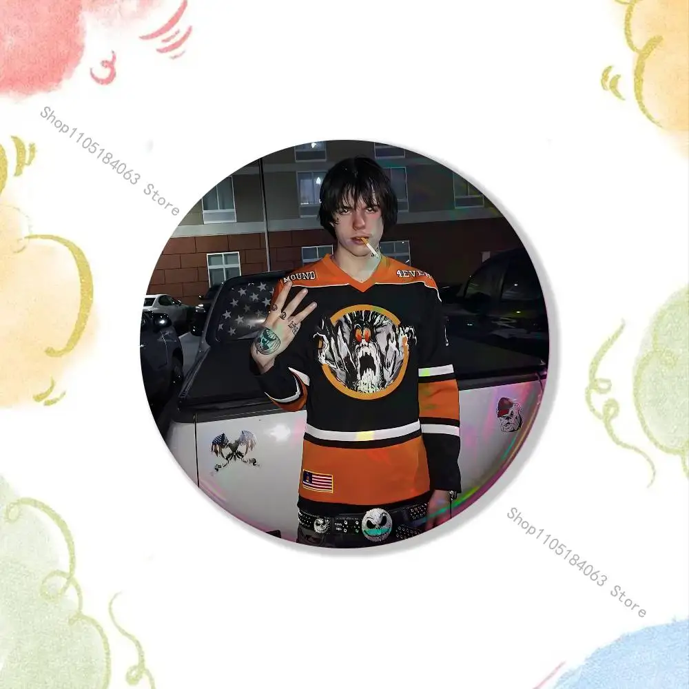 S-Sematary Haunted Mound Reflective Pin Tinplate Round Brooch Cartoon Cosplay Badges for Bag Hat Toys Gifts