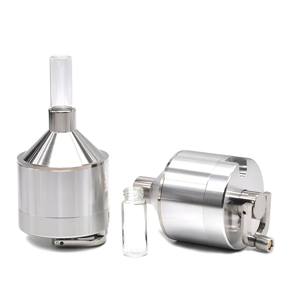 Metal Powder Grinder 44mm Hand Crank Spice Mill Funnel Food Grinders Container Kitchen Tools