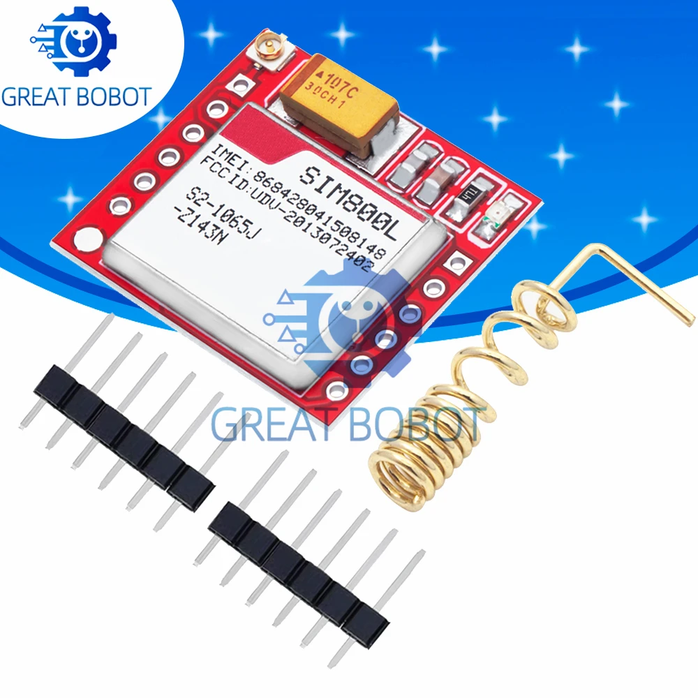 SIM800L Quad-Band GSM GPRS Board, MicroSIM Card Module with TTL Serial Transceiver