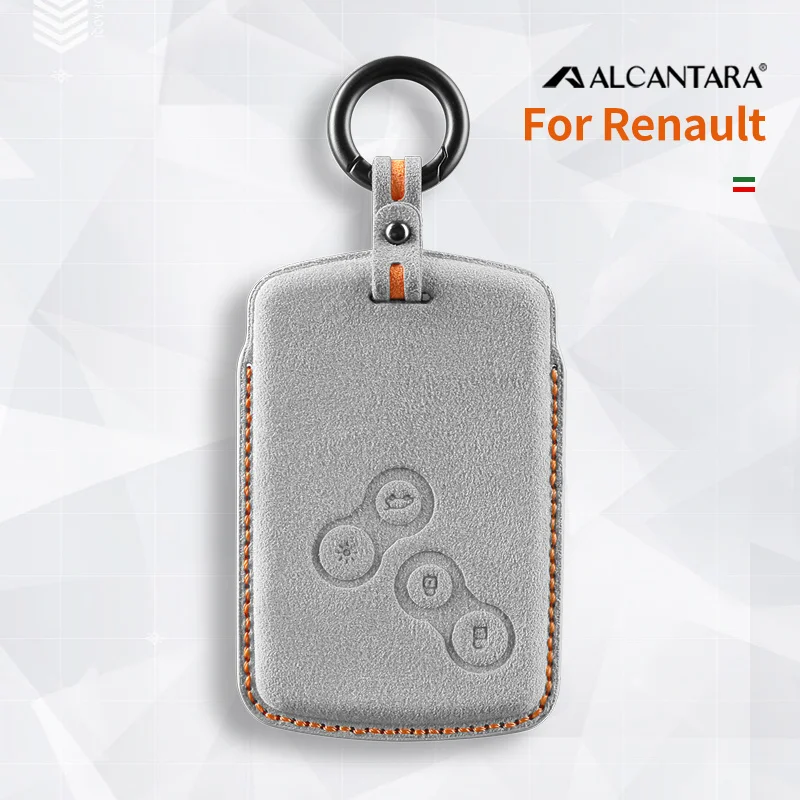 

Alcantara Car Key Case Protector Shell For Renault Duster Captur Clio Logan Megane Koleos Scenic Fluence Zoe 4 Button Keychain