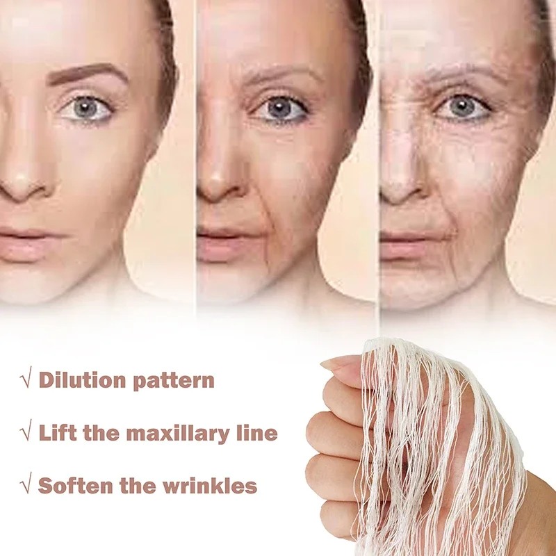 60/300pcs/bag Facial Thread Lift Anti Aging Hyaluronic Tightening No Needle Silk Fibroin Line Carving Essence Collagen Skin Care