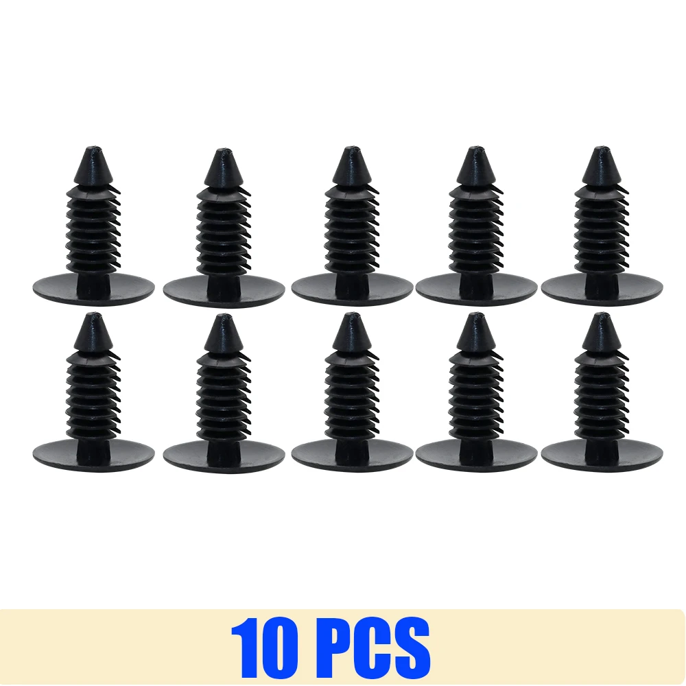 ZMFJH 10PCS Auto Fastener Car Clips Nylon Black Plastic Rivet Fender Bumper Shield Retainer Fasteners Auto Clips for GM for Ford