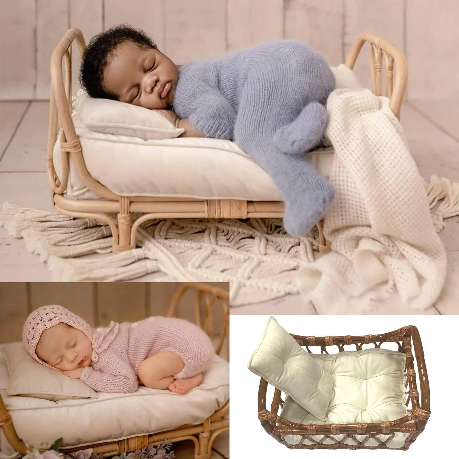 Newborn Photography Props Mini Pillows Baby Pillow for Newborn Photoshoot Posing Pillow Baby Bed Mattress Infant Basket Filler