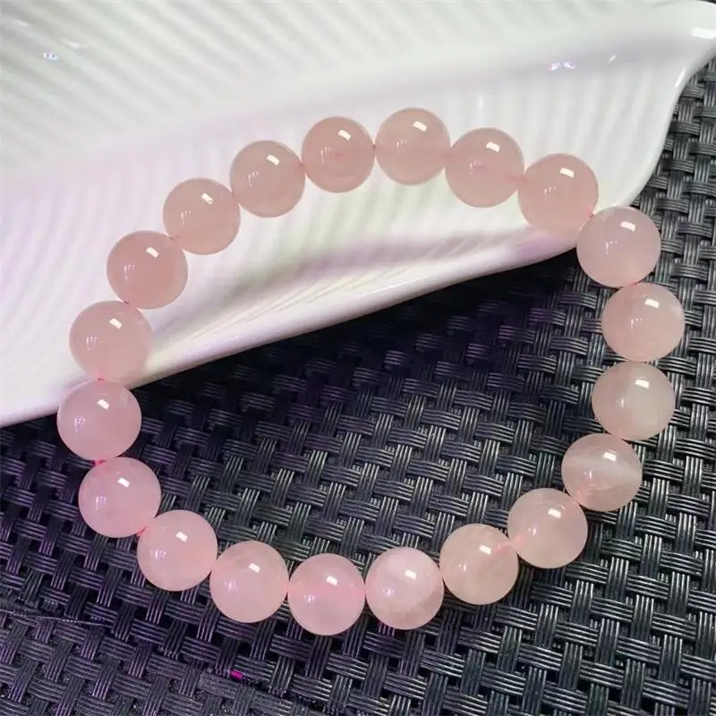 

Natural Rose Quartz Bracelet Gemstone Round Bead Crystal Healing Fengshui Gemstone Jewelry Gift 1PCS 8.7/10MM