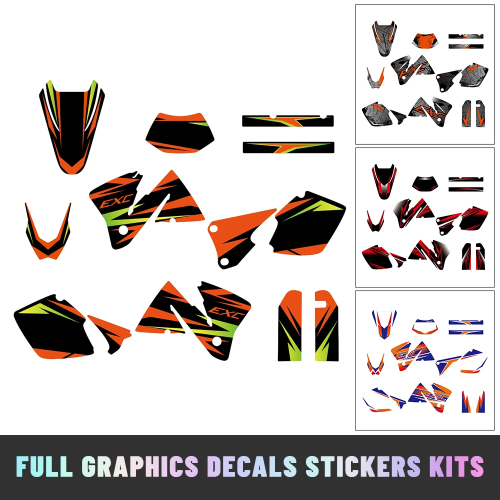 

Full Graphics Decals Stickers Kit Fit for KTM EXC 125 200 250 300 350 400 520 MXC 200 300 2001 2002