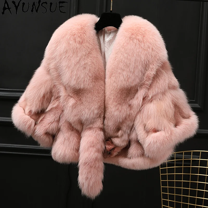 AYUNSUE Woman Fur Coat 2025 Ladies Winter Coats and Jackets High Street Style Fashion Short Clothing for Woman Pelzmantel Damen