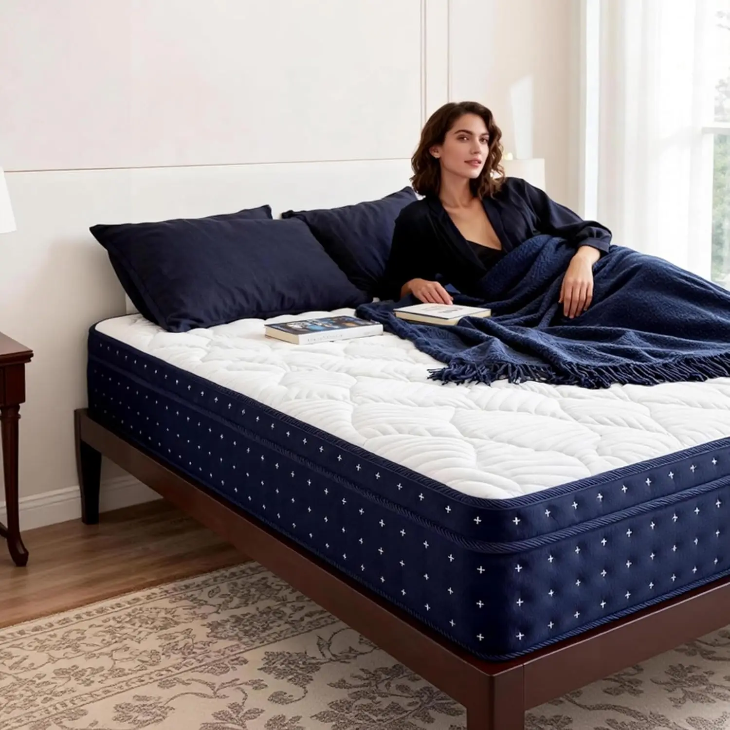 

King Size Mattr12 Inch in a Box, Fiberglass Free Luxury Hybrid Mattrwith Individual Pocket Springs & Memory Foam – Medium