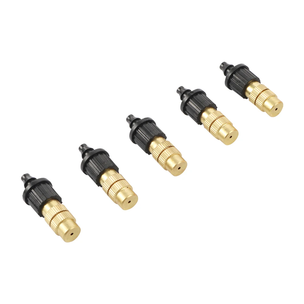 Micro drip irrigation misty brass nozzle 4/7mm garden spray cooling parts copper sprinkler with connector 100pcs