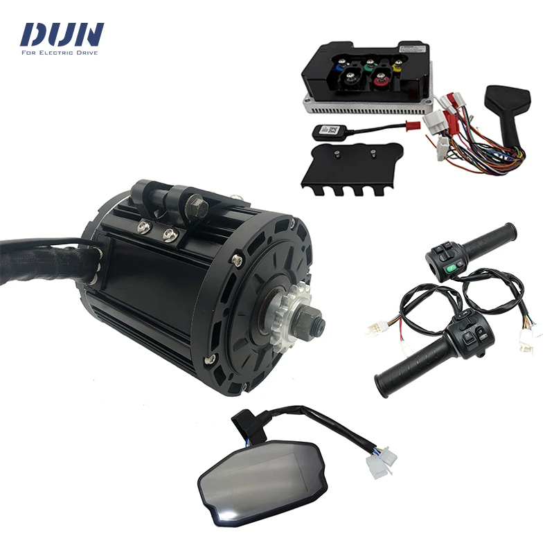 QS138 3000W PMSM V1 Mid Drive Motor Kits ND72450 Controller with DKD LCD Speedometer and T08 Throttle kits