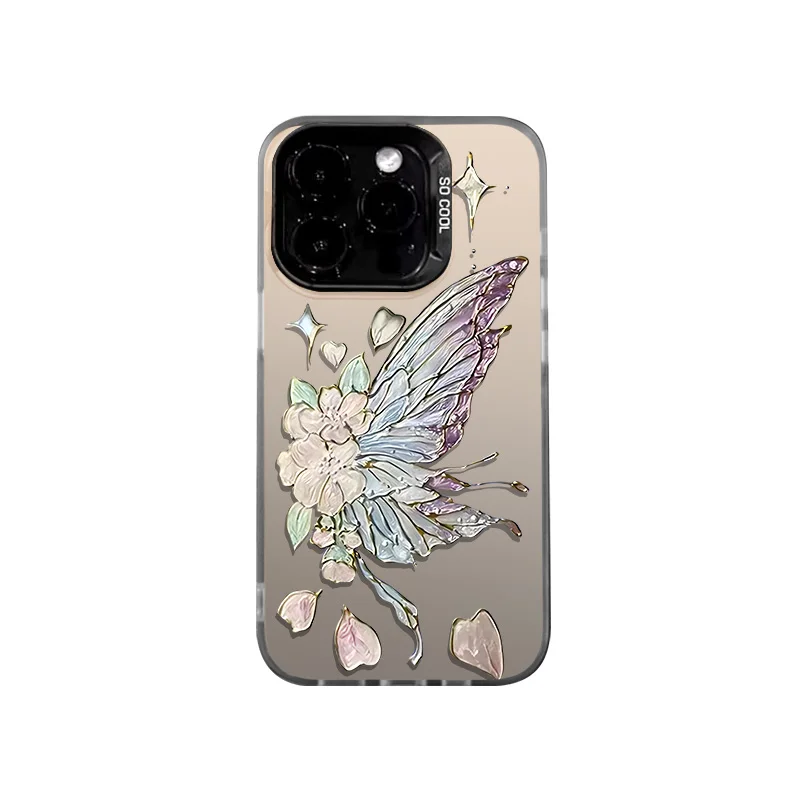 

Colorful butterfly design phone case for iPhone 16 15 14 13 12 11 Pro/ Max/Plus shock-proof rear cover anti-fingerprint