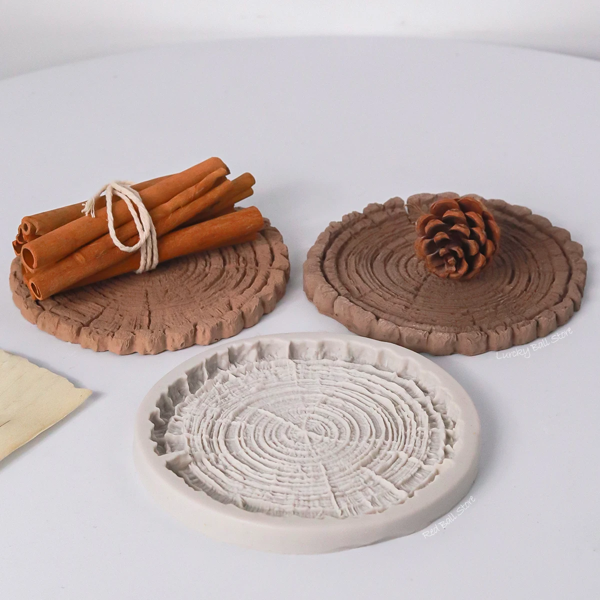 Tree Rings Silicone Molds Cake Pastry Baking Tool Fondant Chocolate Dessert Decor DIY Concrete Coaster Resin Storage Tray Mould