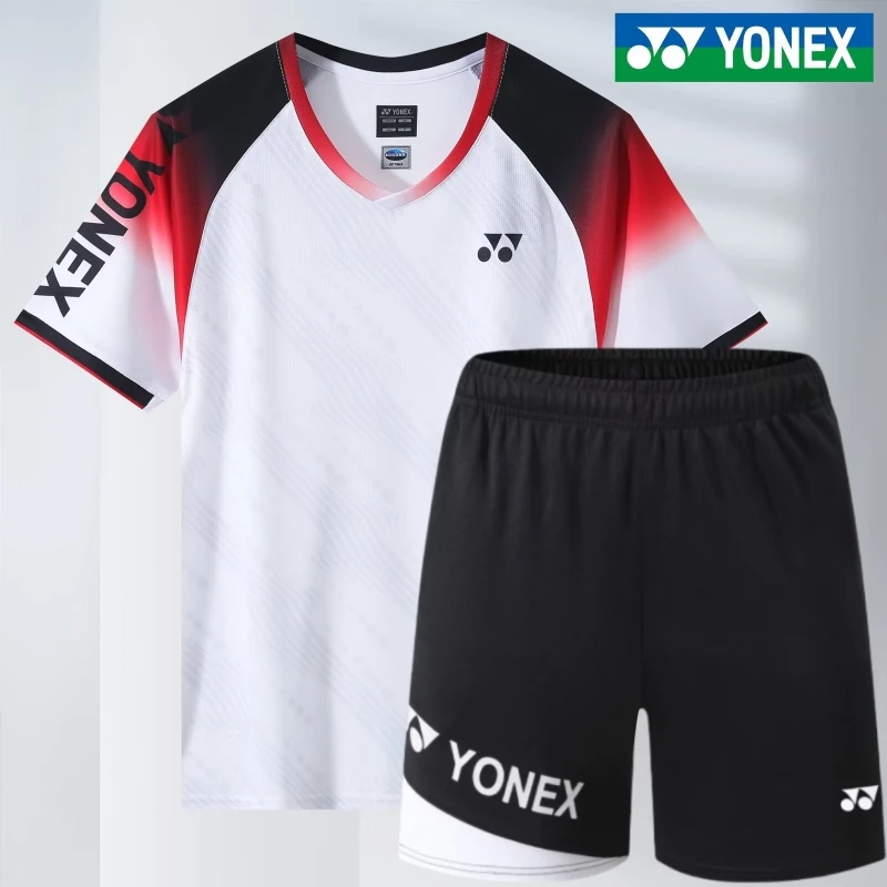 Yonex men's badminton shorts Badminton suit top Short sleeve tennis suit short sleeve breathable quick drying sweatpants