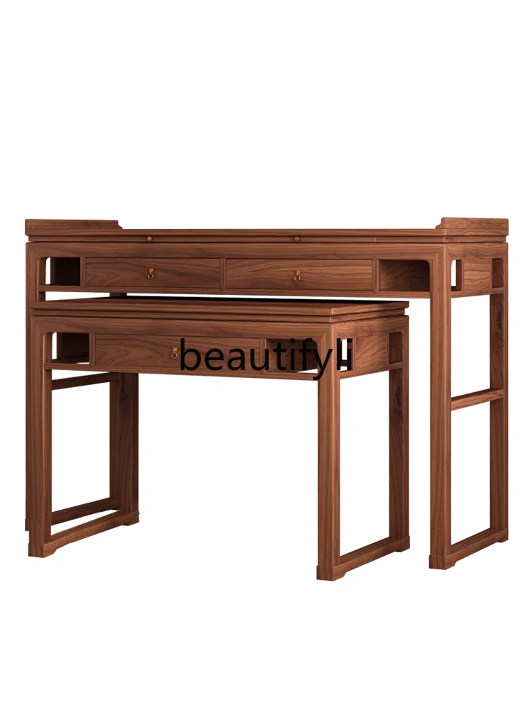 New Chinese solid wood offering table incense case Buddhist table offering casket can be customized