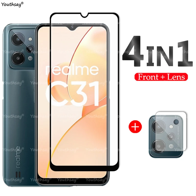 

For Realme C31 Glass for Realme C31 C35 C25 C25Y C25S C21 C21Y C11Tempered Glass Full Cover Screen Protector Film For Realme C31