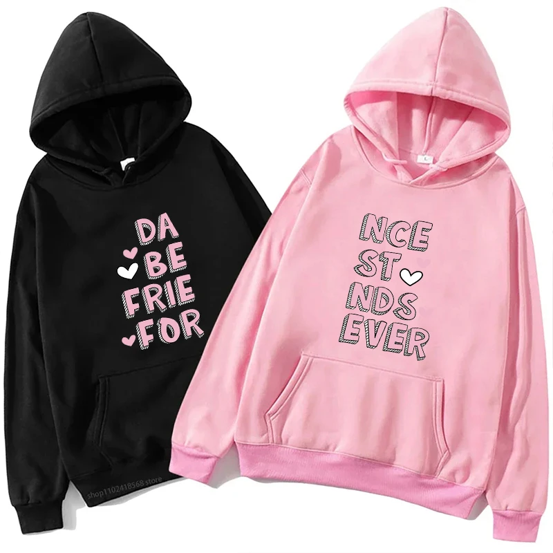 Women Pullover Hoodies Fashion Casual Fun Dance Best Friends Forever Print Hooded Sweatshirt Dance Friends Sports Tops Pullover