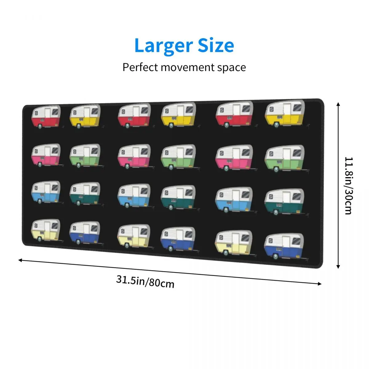 Large Mouse Pad Colourful Vintage Eriba Puck Caravan Daisy Gamer PC Laptop Mats Keyboard Carpet Computer Gaming Office Desk Mat