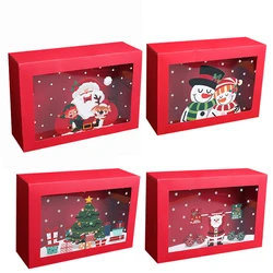 Large Christmas Candy Gift Box With Transparent Window Cookie Snack Packing  Box 2024 Xmas Noel Navidad Kids Gift 2025 New Year