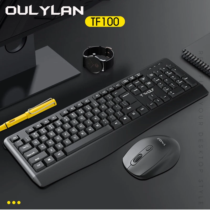 NEW Keyboard and Mouse Set TF100 Wireless Home Office Laptop Desktop Computer Monitoring Keyboard and Mouse Combo Kit