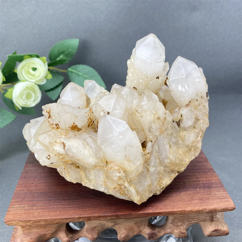 Natural White Crystal Cluster Original Ore Specimen for Teaching Home Living Room & Office Desktop Decorative Mineral Stone