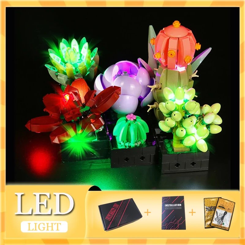 DIY LED Light Kit For LEGO  10309 Succulents Building Block Set  (Only LED Light,Without Blocks Model)