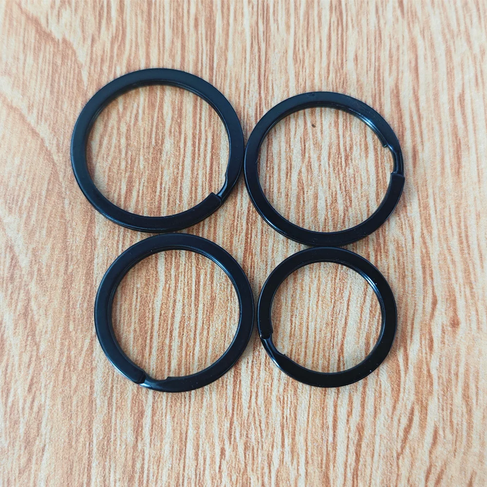 20pcs Iron Metal Matte Key Rings Key Holder Flat Black Color Round Circle Connector For Key chain DIY Accessory 25-32mm
