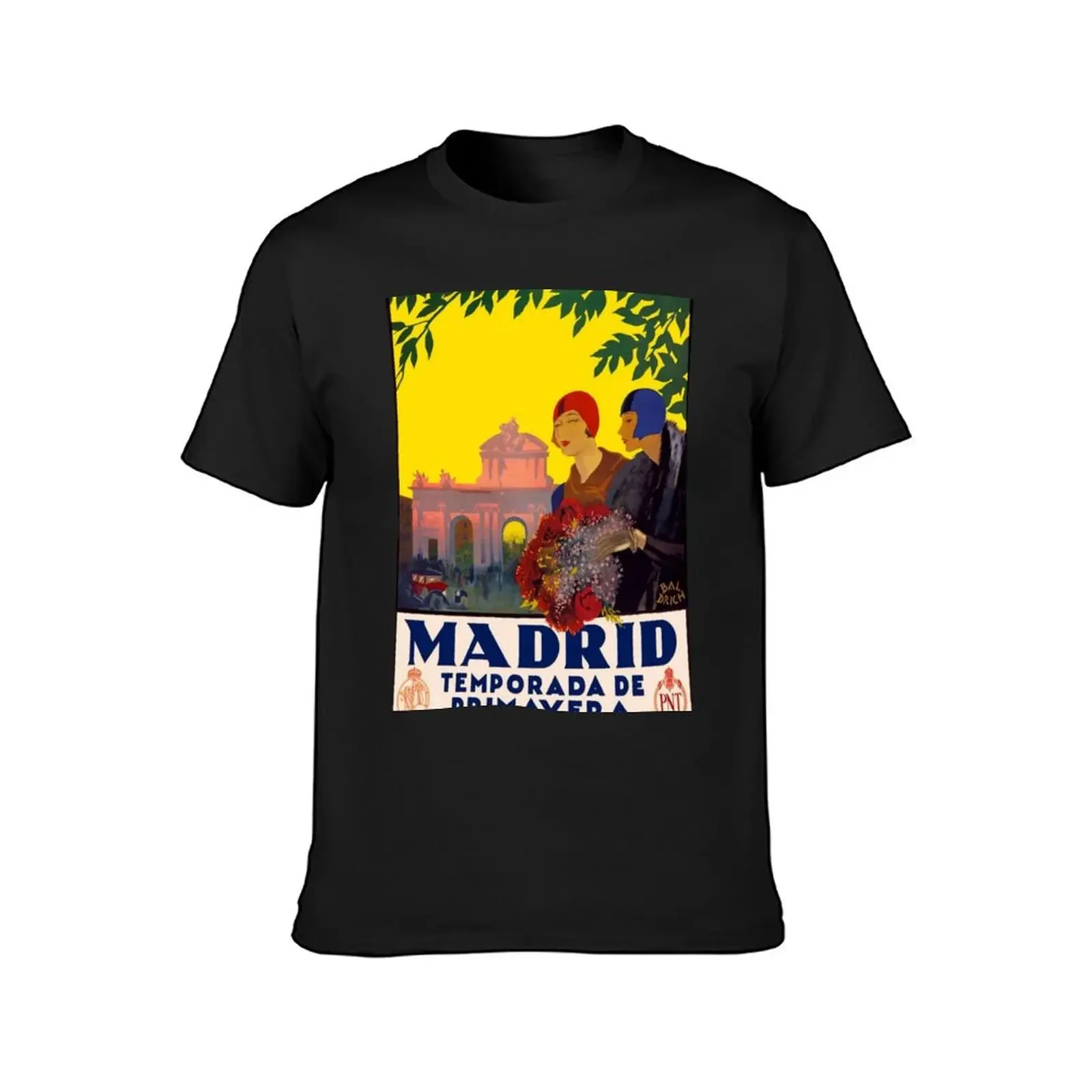 Madrid Temporada de Primavera - Vintage Travel Art Poster T-Shirt anime tshirt cute tops men clothes