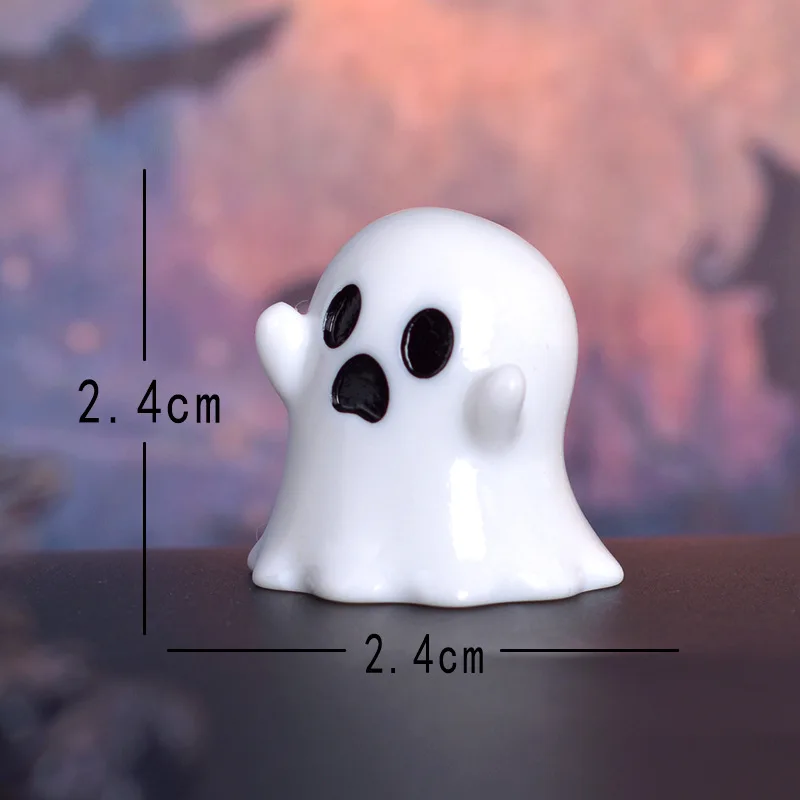 Figurine Miniature Lovely Cartoon Pumpkin Ghost Micro Landscape Ornaments For Halloween Decorations Home Office Desk Room Decor