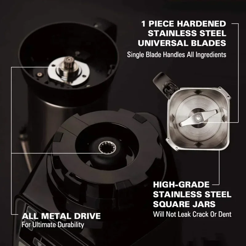 D2BQJD2BHamilton Beach Professional 4-in-1 Juicer Mixer Grinder، محرك تجاري 1400 وات، 120 فولت، 3 برطمانات مانعة للتسرب