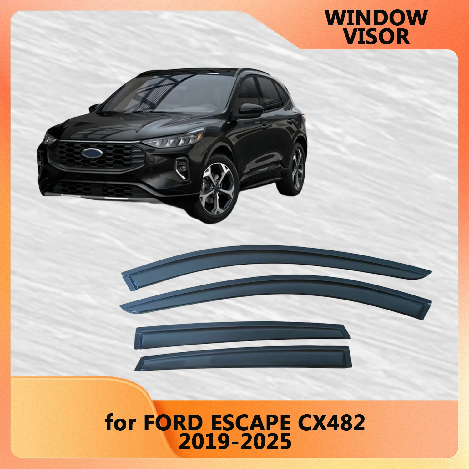 

Window Visor for FORD ESCAPE CX482 2019 2020 2021 2022 2023 2024 2025 Wind Deflectors Rain Guards Door Visor Vent Shades