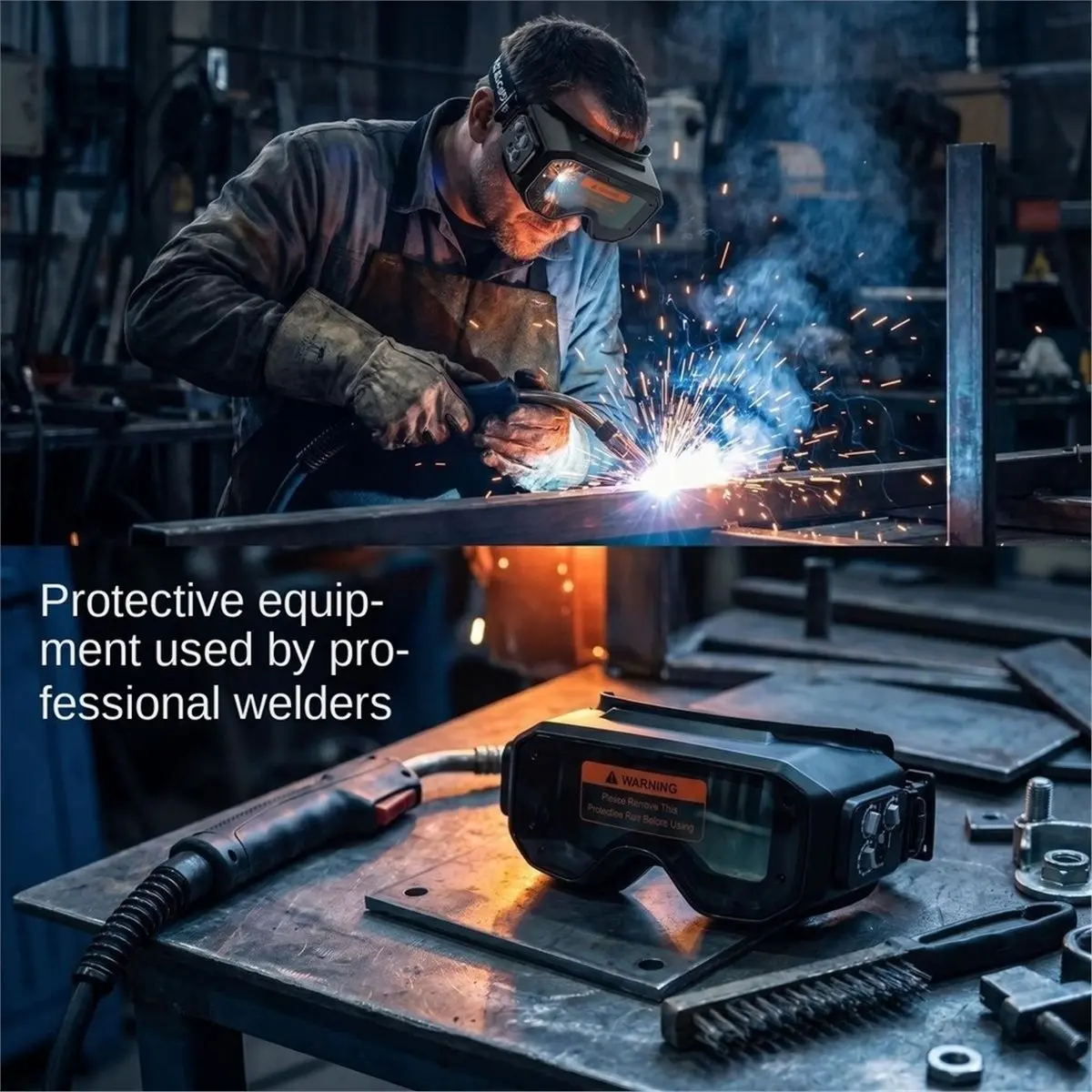 PHONE&GEAR Auto-Dimming Welded Head Goggles,4/5-9/9-13 with Grinding, Suitable for TIG MIG ARC Plasma Cutting