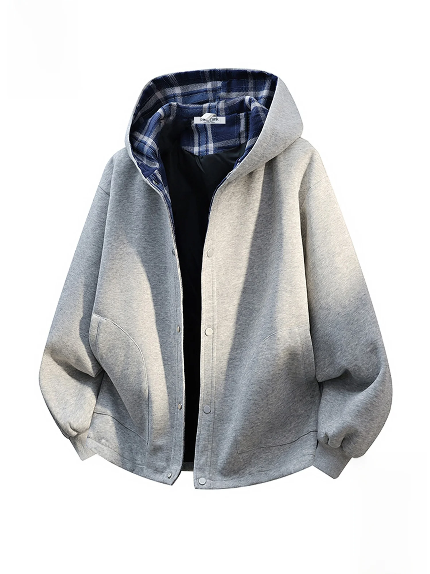 

Мужская толстовка Paul Frank Large-Mouth Monkey в американском стиле, модная, в клетку, с лоскутными вставками, весенняя, повседневная, свободного кроя, из комфортной ткани.