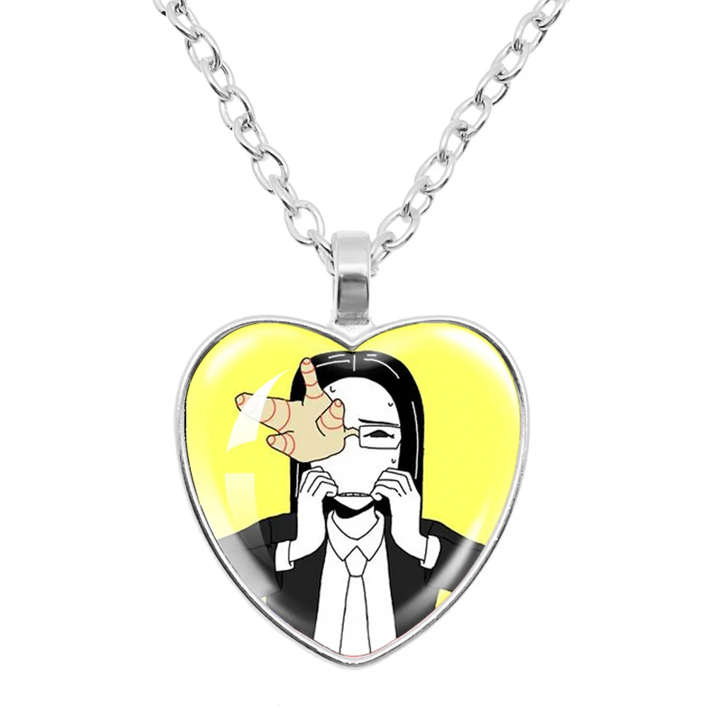 لعبة إينا دريم شواء مجردة فتاة إينا الزجاج القلب قلادة القلائد اكسسوارات القلب قلادة المشجعين المجوهرات هدية