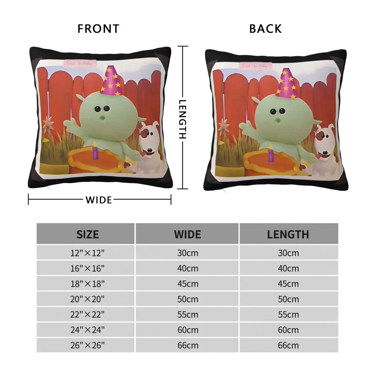 Nanalan Mona Russer First Birthday Square Pillowcase Polyester Linen Velvet Printed Zip Decor Car Cushion Cover 18