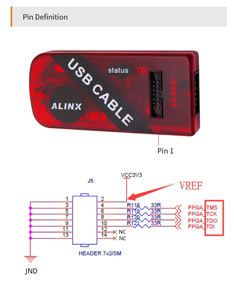 ALINX AL321: Platform Cable USB Blaster for XILINX FPGA JTAG Program Download