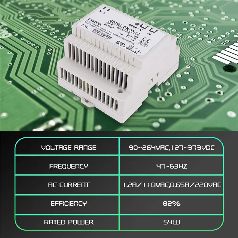 

2025 Trenddin Rail Power Supply 60W 12V Ac Dc Converter Dr-60-12 Power Supply 12V 60W Good Quality