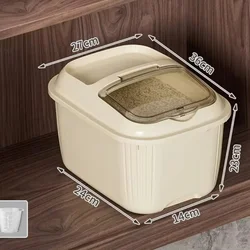 Kitchen Container Bucket Moisture Proof Insect Proof Rice Box10\15KG Grain Sealed Jar Storage Pet Dog Food Box with Bullet Lid
