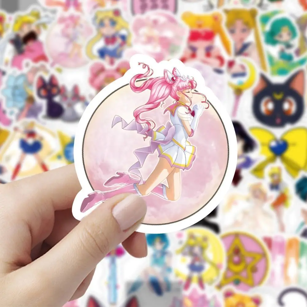 60PCS Cartoon Cute Sailor Moon Notebook Mobile Phone Case Computer Water Cup Refrigerator Guitar Suitcase Sticker Wholesale