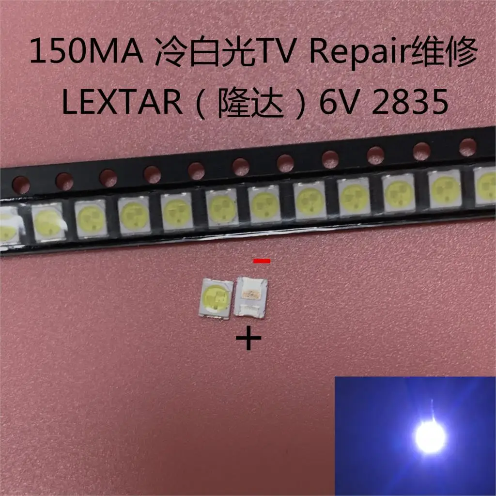 50PCS Original LEXTAR 2835 3528 1210 6V 2W SMD LED For Repair TV Backlight Cold white LCD Backlight LED