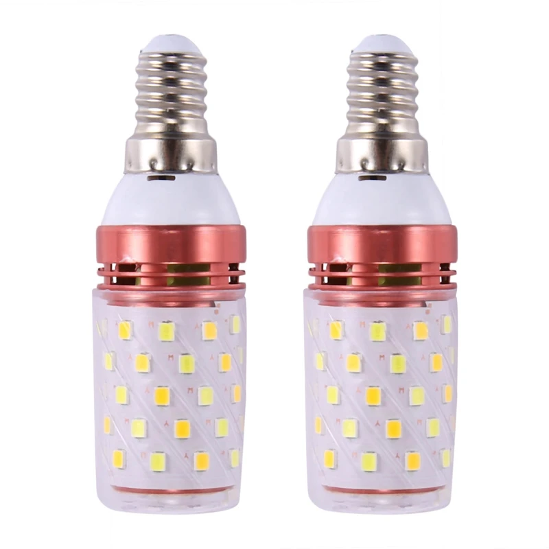 LJL-2X 3 suhu warna lampu jagung LED SMD terintegrasi E14 AC85V - 265V putih hangat 12W