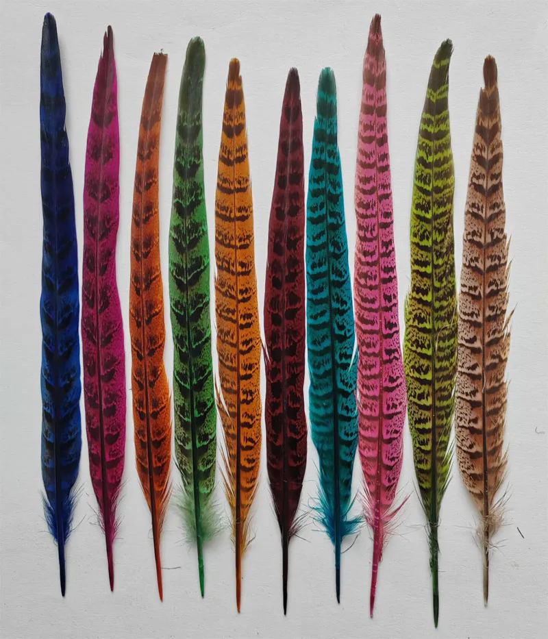 

Wholesale!10Pcs/Lot/Colour,10-12"(25-30cm)Multicolor Hen Ringneck Pheasant Tail Feathers,Plume Decoration,Plumas de colores